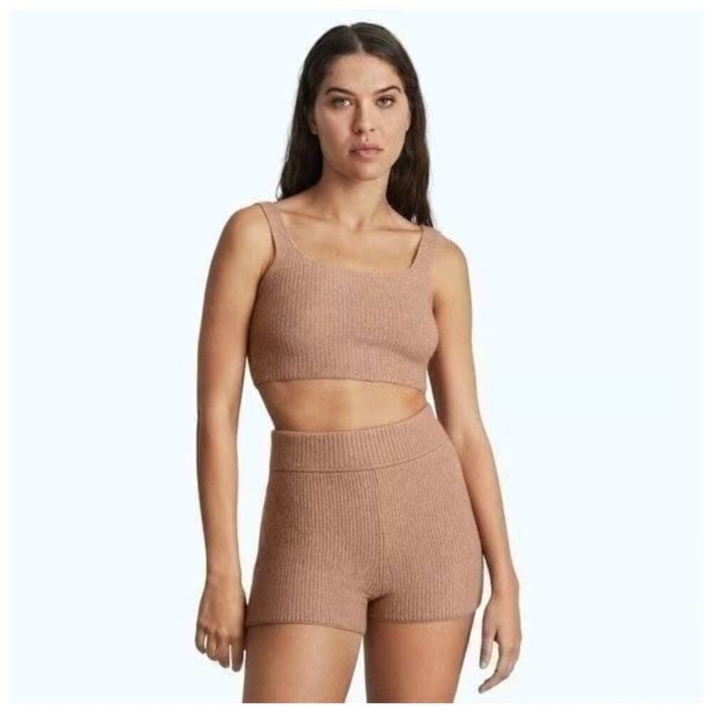 NWT Everlane Camel Yak And Wool Blend The Cozy Stretch Knit Cropped Tank Size S